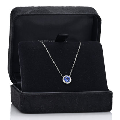 Tiffany Platinum Diamond Tanzanite Soleste Pendant Necklace 5 of 5