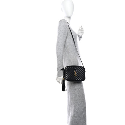Saint Laurent Calfskin Matelasse Monogram Lou Camera Bag Black 2 of 17