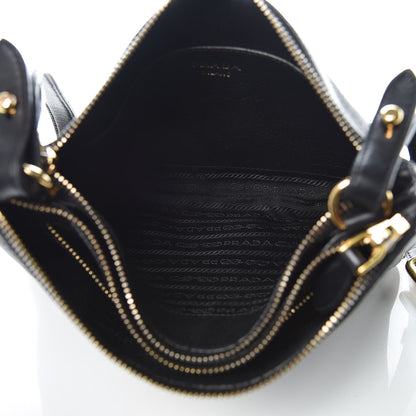 Prada Vitello Phenix Double Zip Crossbody Bag Black 8 of 9