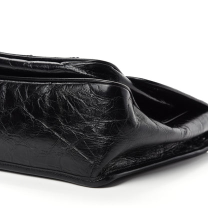 Saint Laurent Crinkled Calfskin Matelasse Monogram Medium Niki Chain Satchel Black 8 of 12