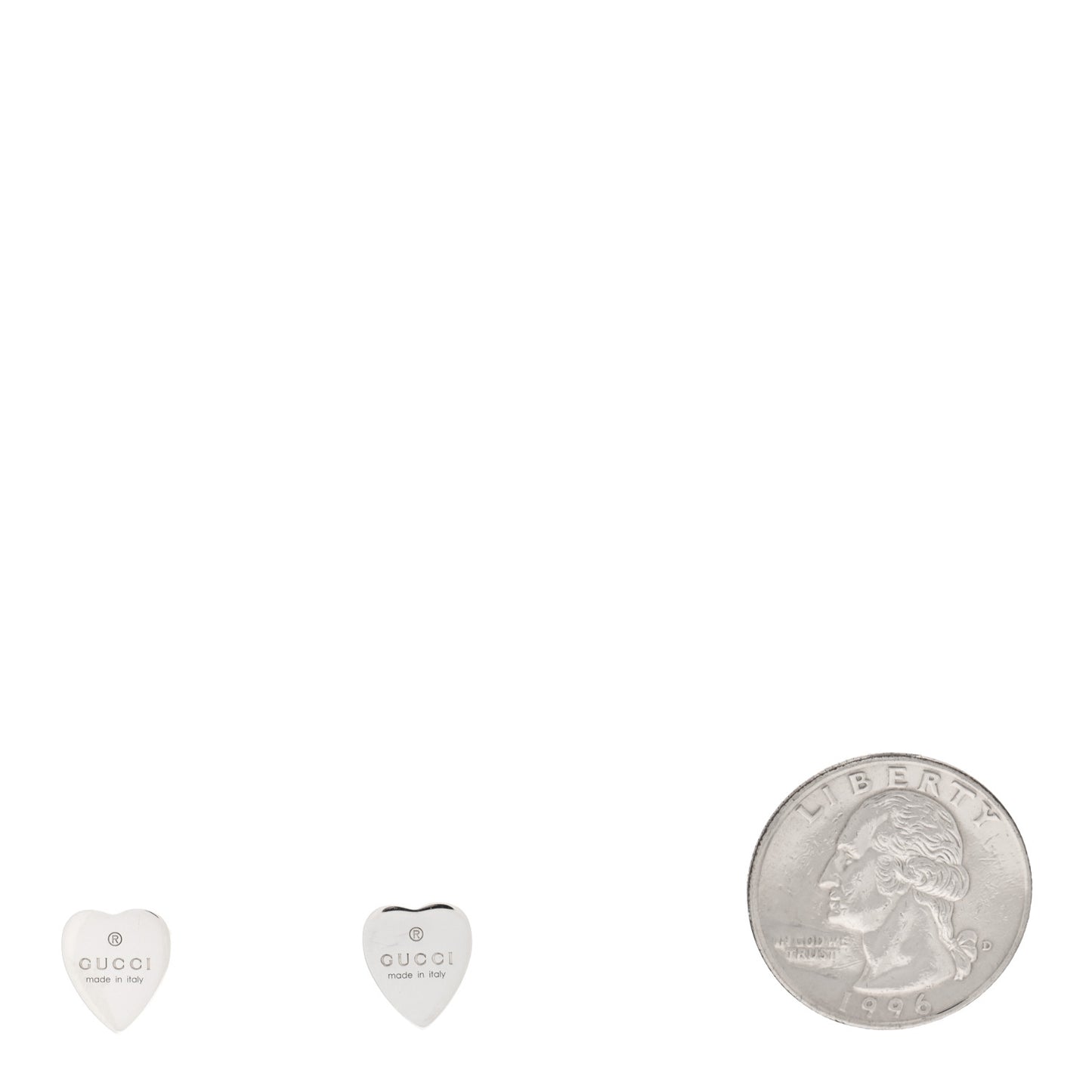 Sterling Silver Trademark Heart Stud Earrings