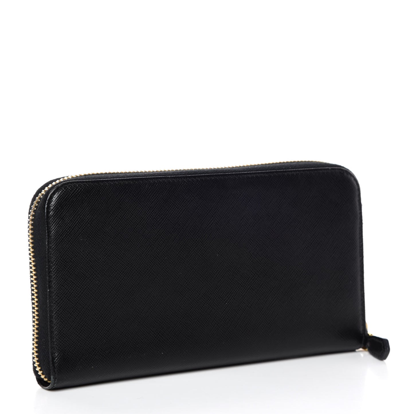 Saffiano Colour Zip Around Wallet Black Peonia