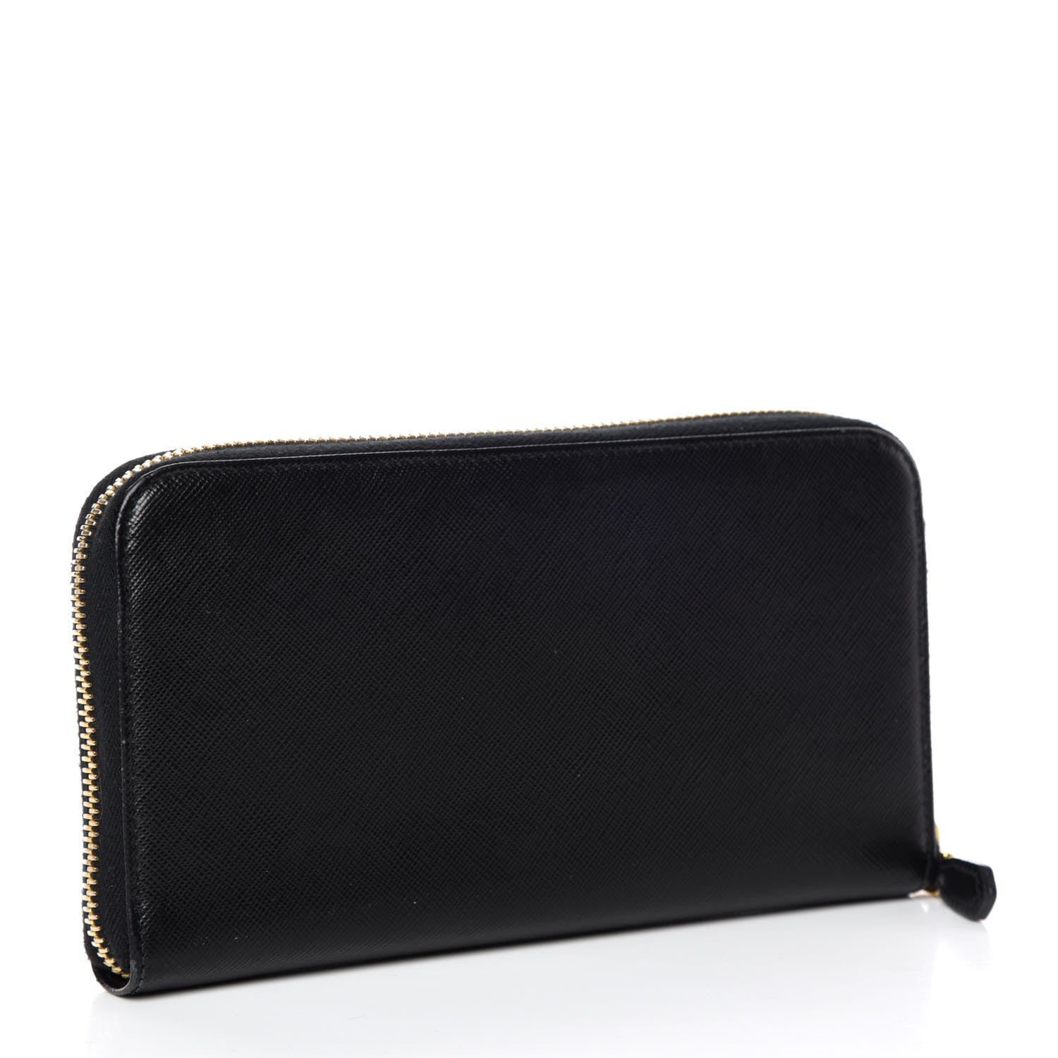 Prada Saffiano Colour Zip Around Wallet Black Peonia 3 of 16