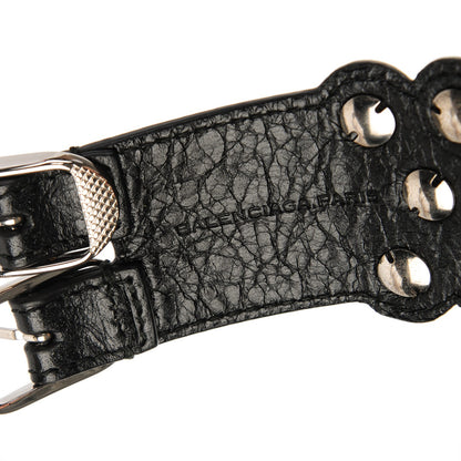 Balenciaga Agneau Arena Three Row Giant Silver Hardware M Bracelet Black 4 of 5