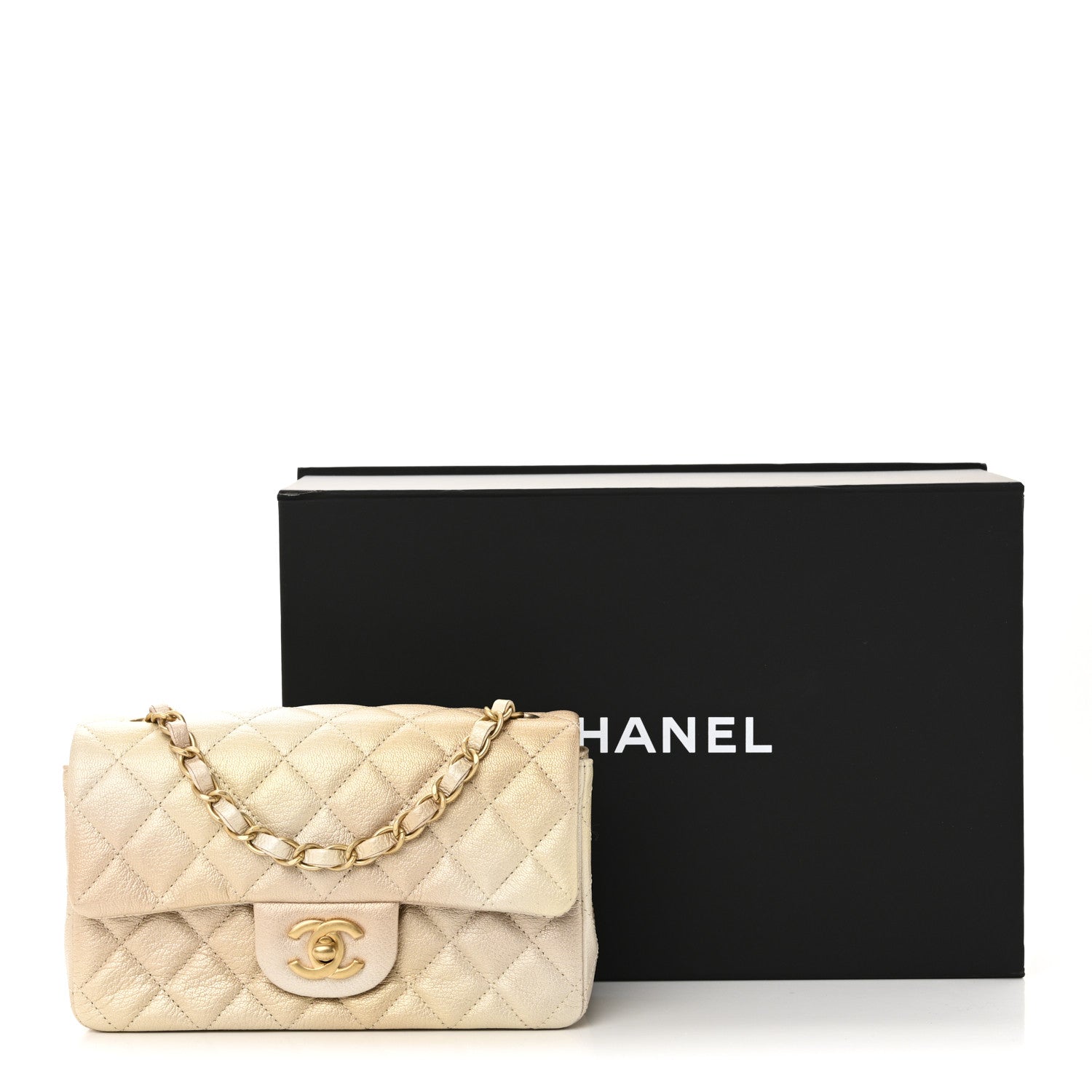 Chanel Metallic Goatskin Quilted Mini Rectangular Flap Gold 11 of 11
