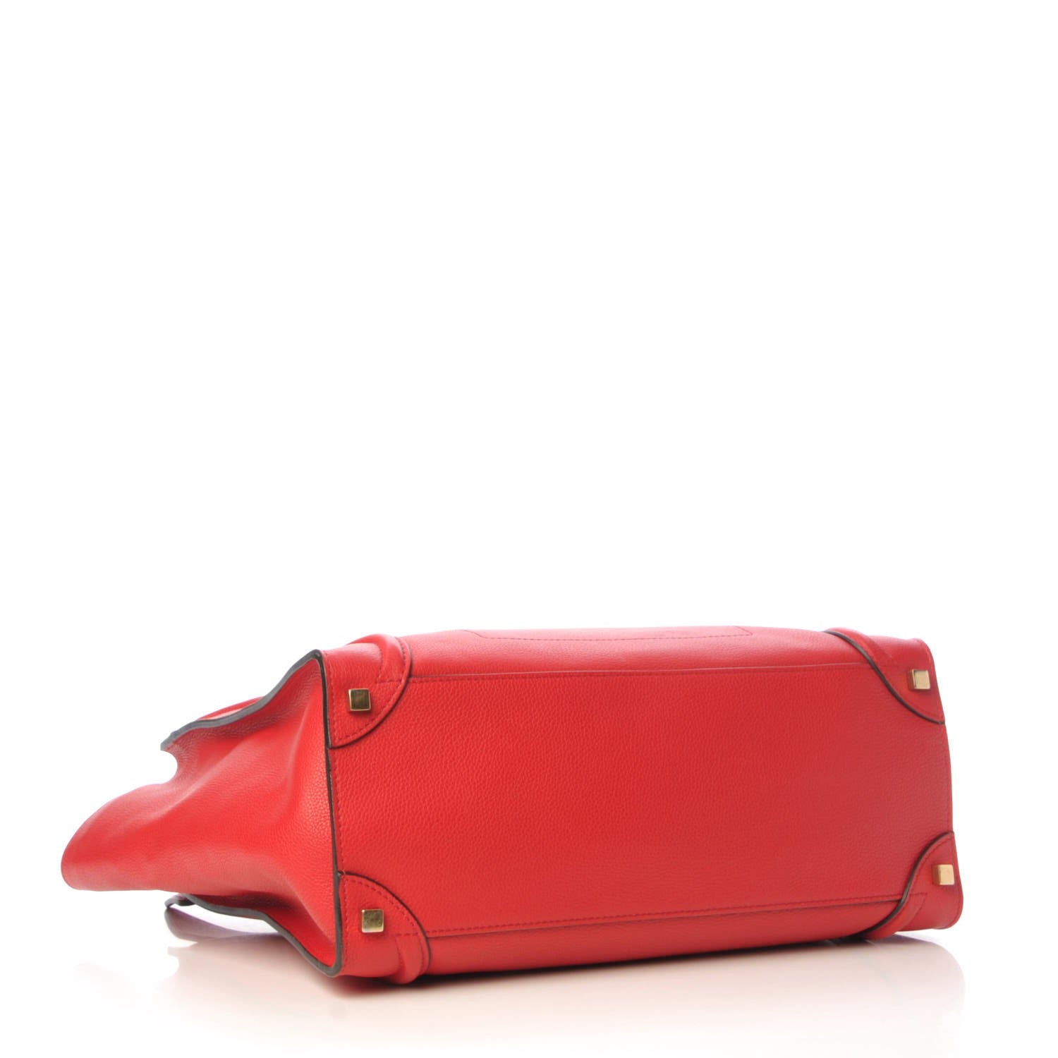 Celine Drummed Calfskin Shoulder Luggage Coquelicot 4 of 9