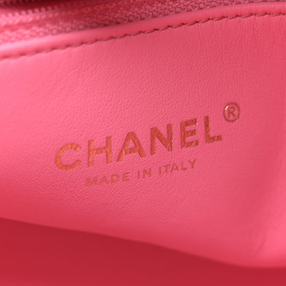 Chanel Lambskin Quilted Chaine Lettre Small Bucket Bag Pink 6 of 11