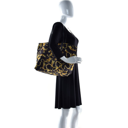 Versace Nylon Baroque Print Tote Black 2 of 10