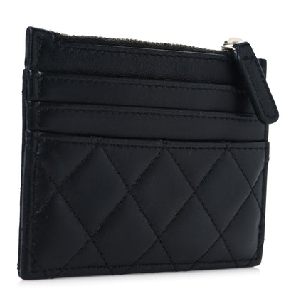 Chanel Lambskin Quilted CC Zip Card Holder Black 3 of 8