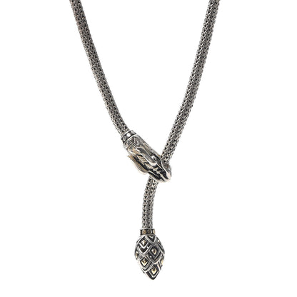 John Hardy Sterling Silver 18K Yellow Gold Legends Naga Dragon Lariat Necklace 1 of 6