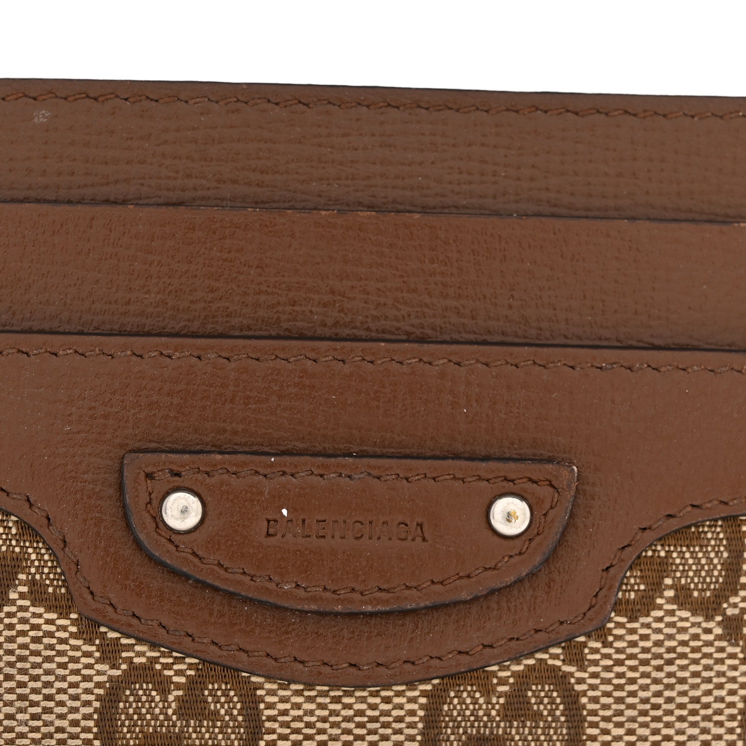 Balenciaga X GUCCI GG Monogram Azalea Calfskin Neo Classic Card Holder Beige Ebony Brown Sugar 11 of 11