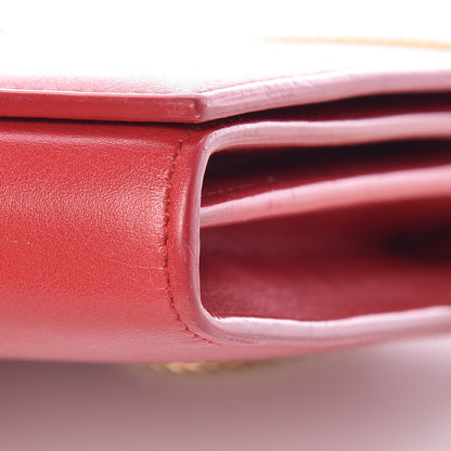 Saint Laurent Calfskin Classic Y Ligne Chain Wallet Red 12 of 13