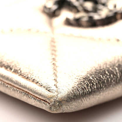 Chanel Metallic Lambskin Quilted Chanel 19 Card Holder Gold 10 of 11