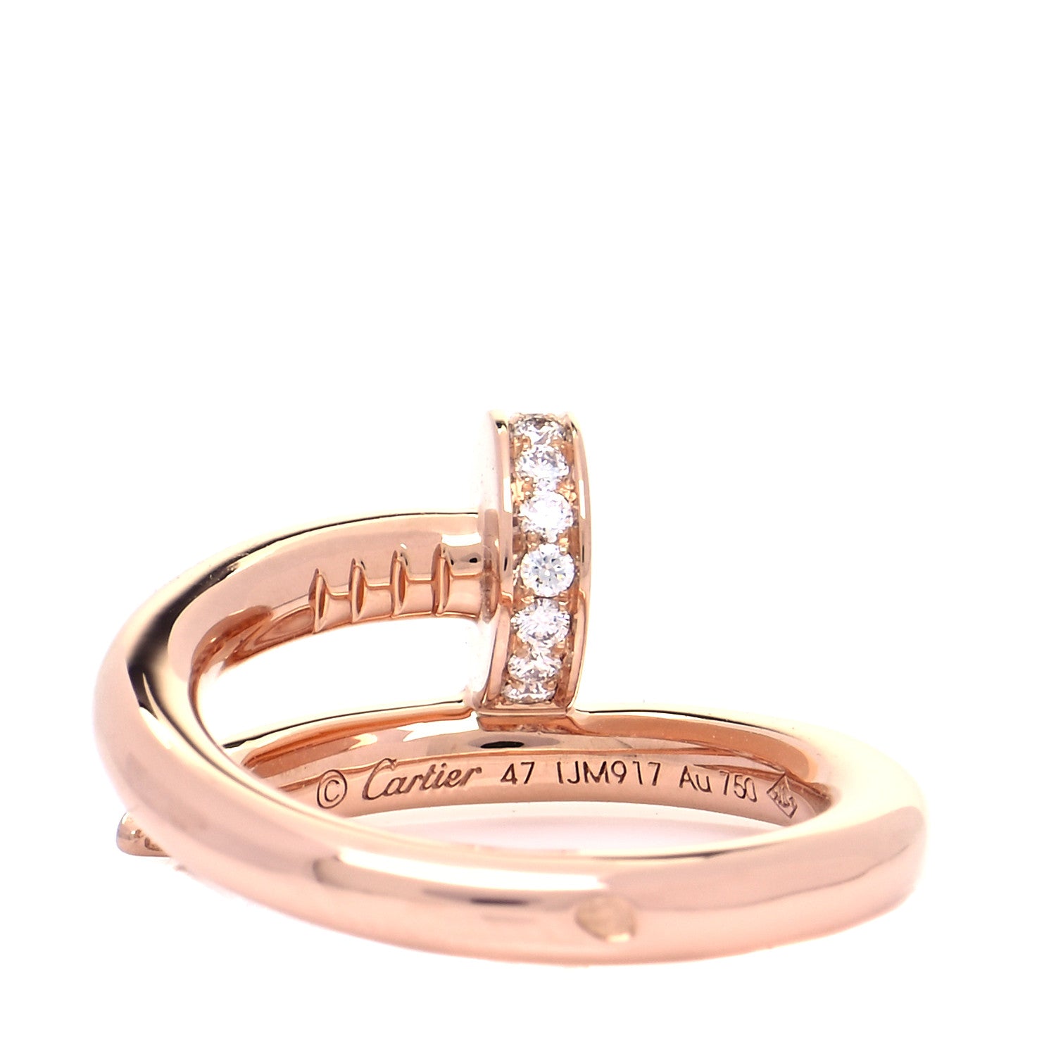 Cartier 18K Pink Gold Diamond Juste Un Clou Ring 47 4 5 of 7