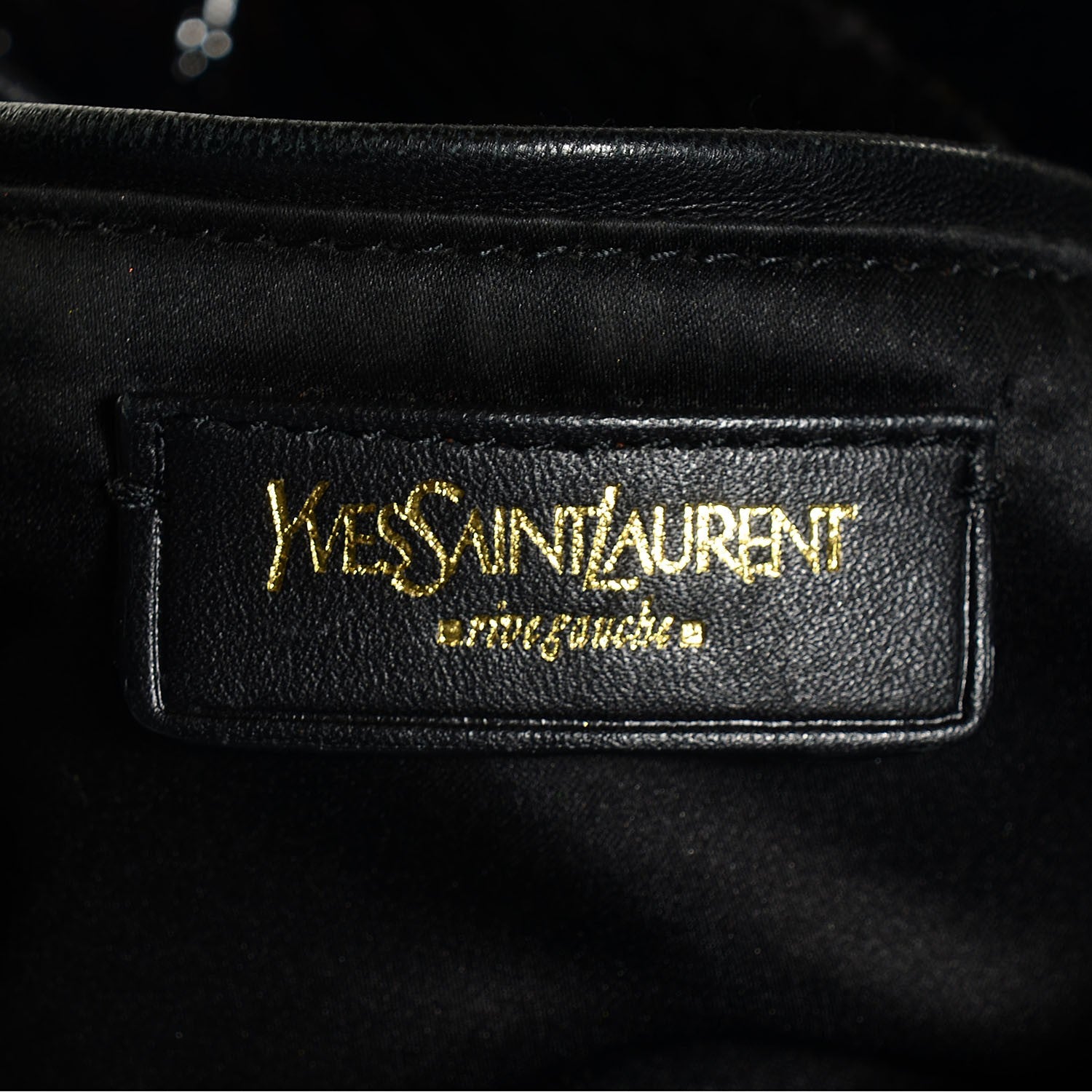 Saint Laurent Patent Crocodile Embossed Tribute Tote Black 6 of 8