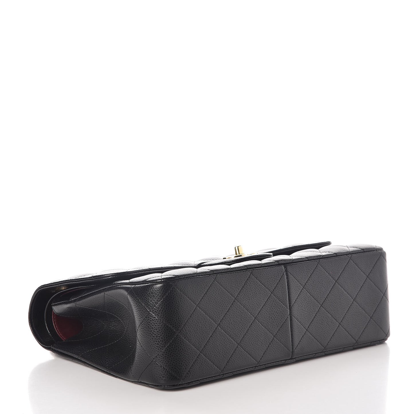 Caviar Quilted Jumbo Double Flap Black