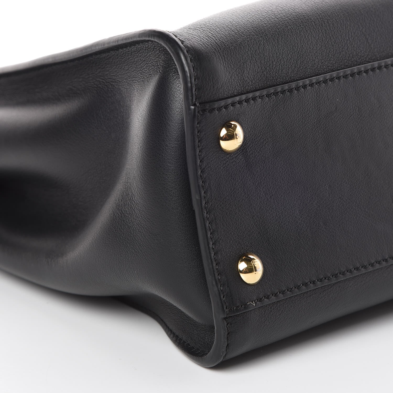 Fendi Vitello Seta Shiny Nappa Medium Peekaboo Iconic Satchel Black 8 of 9
