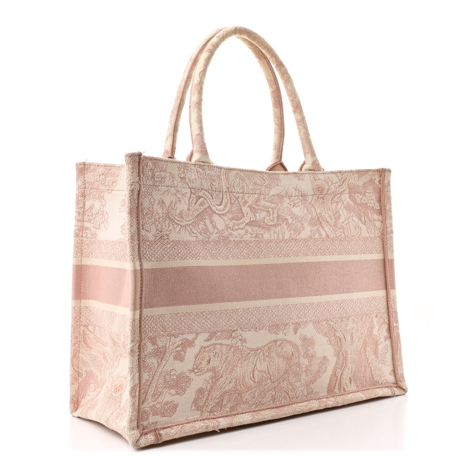 Christian Dior Canvas Embroidered Medium Dioriviera Toile De Jouy Book Tote Rose 3 of 15