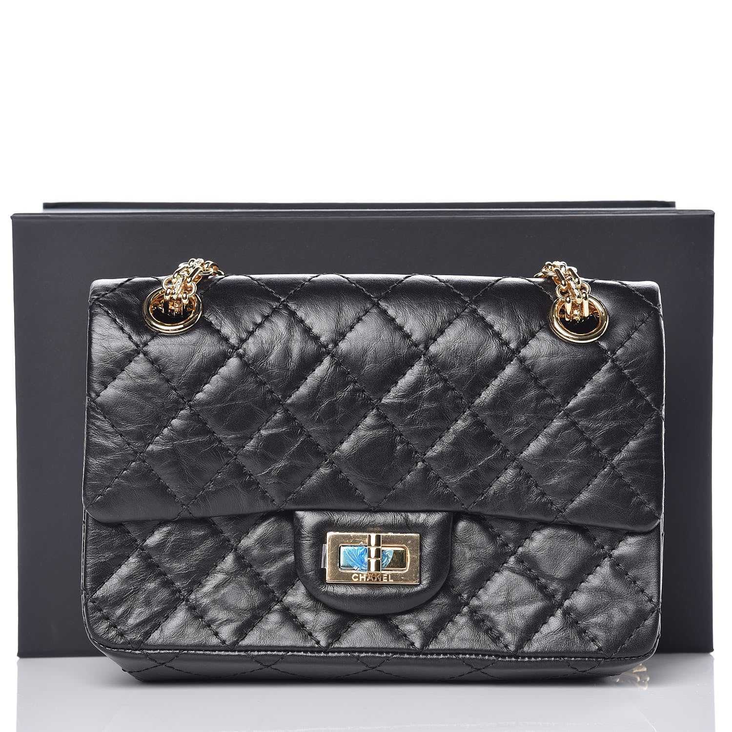 Chanel Aged Calfskin Quilted 2.55 Reissue Mini Flap Black 17 of 17