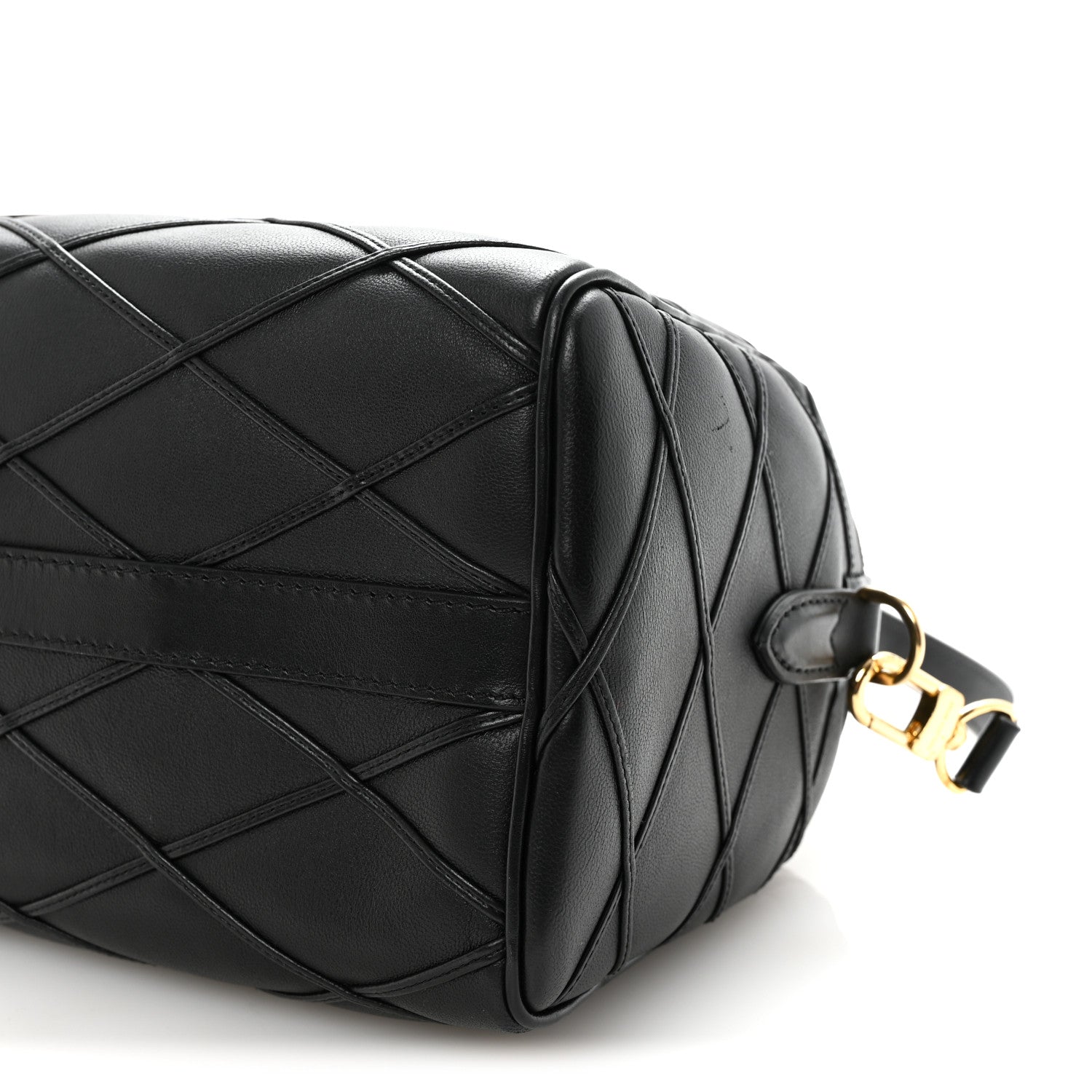 Louis Vuitton Lambskin Malletage Speedy Bandouliere 25 Black 9 of 9