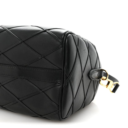 Louis Vuitton Lambskin Malletage Speedy Bandouliere 25 Black 9 of 9