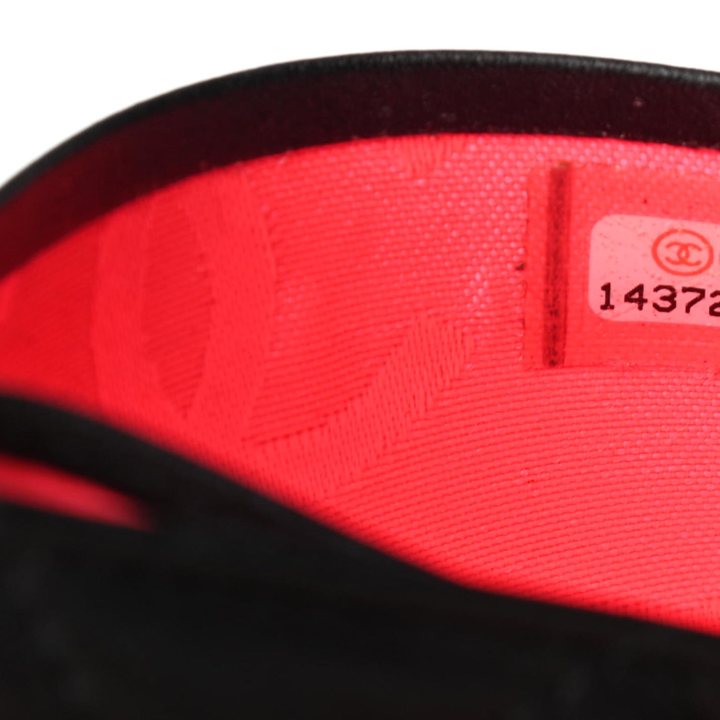 Calfskin Quilted Cambon Card Holder Black