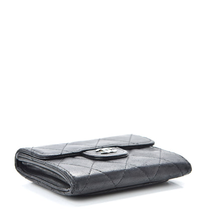 Chanel Lambskin Quilted Flap Card Holder Wallet Black 4 of 15