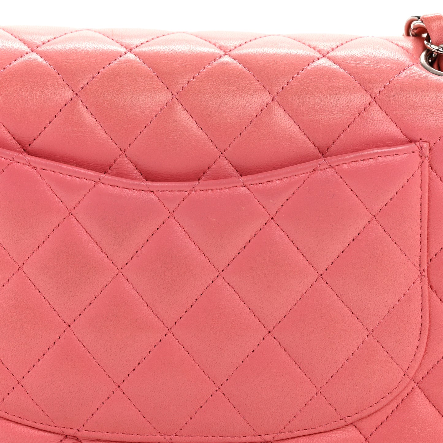 Lambskin Quilted Medium Double Flap Pink