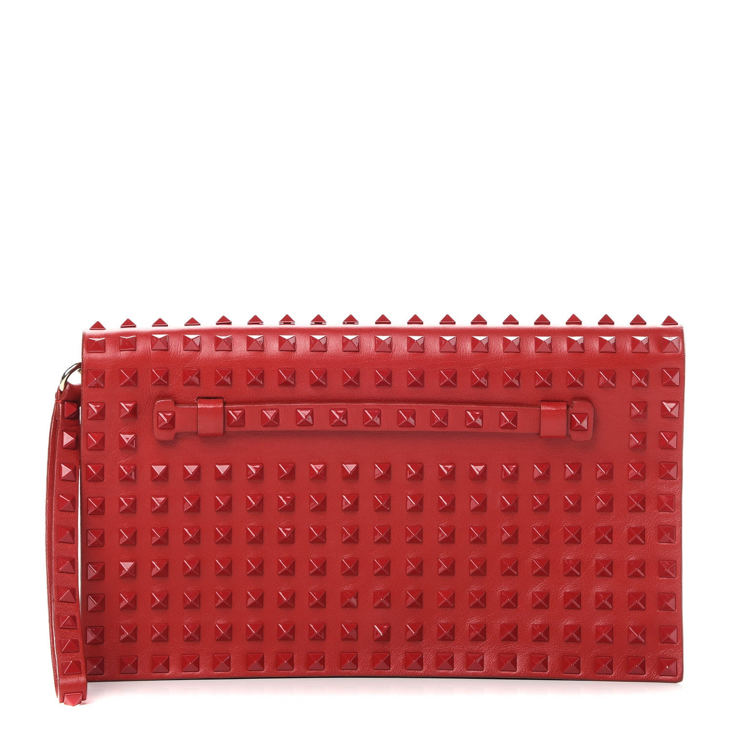 Valentino Garavani Nappa Rockstud All Over Wristlet Clutch Red 1 of 11