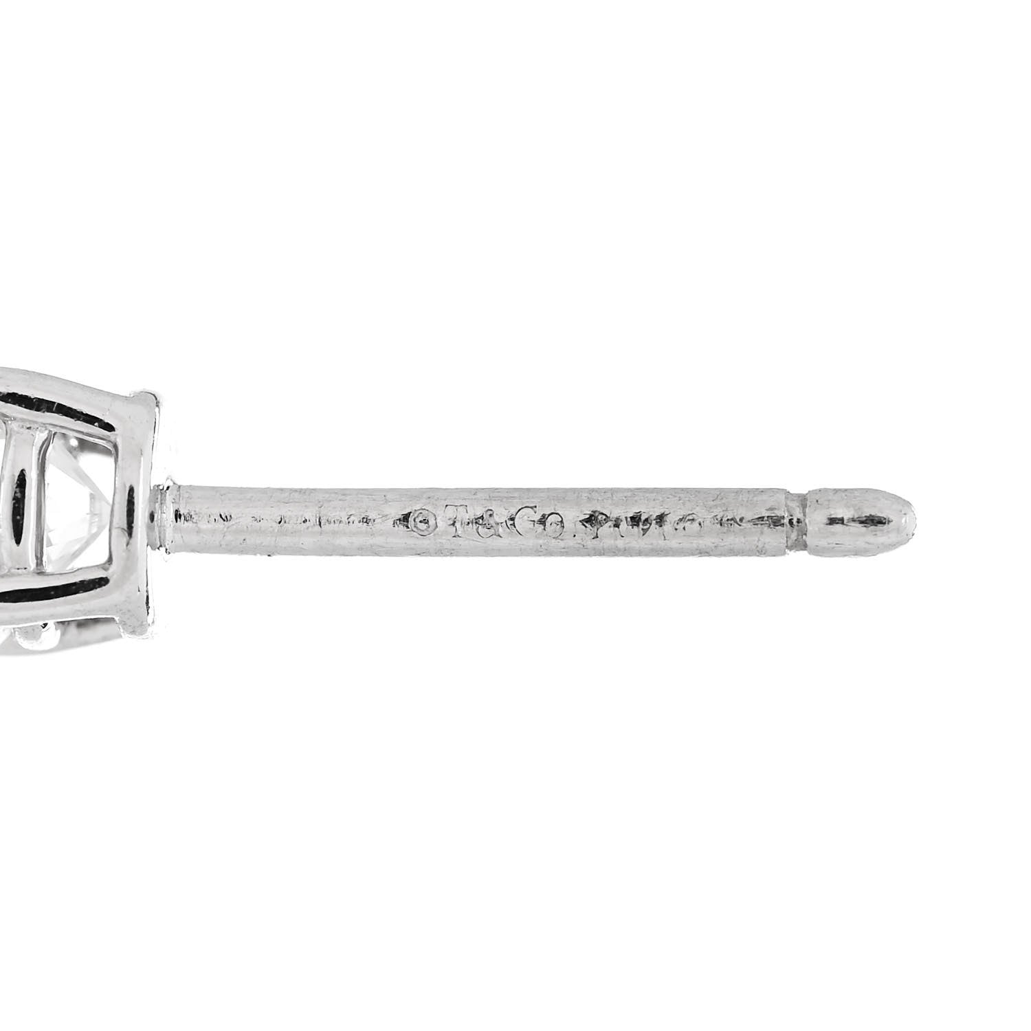 Tiffany Platinum Diamond .30ctw Solitaire Earrings 4 of 4