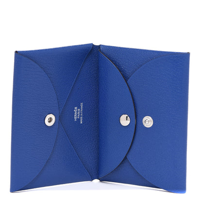 Hermes Chevre Mysore Calvi Duo Card Case Bleu Electrique 5 of 8
