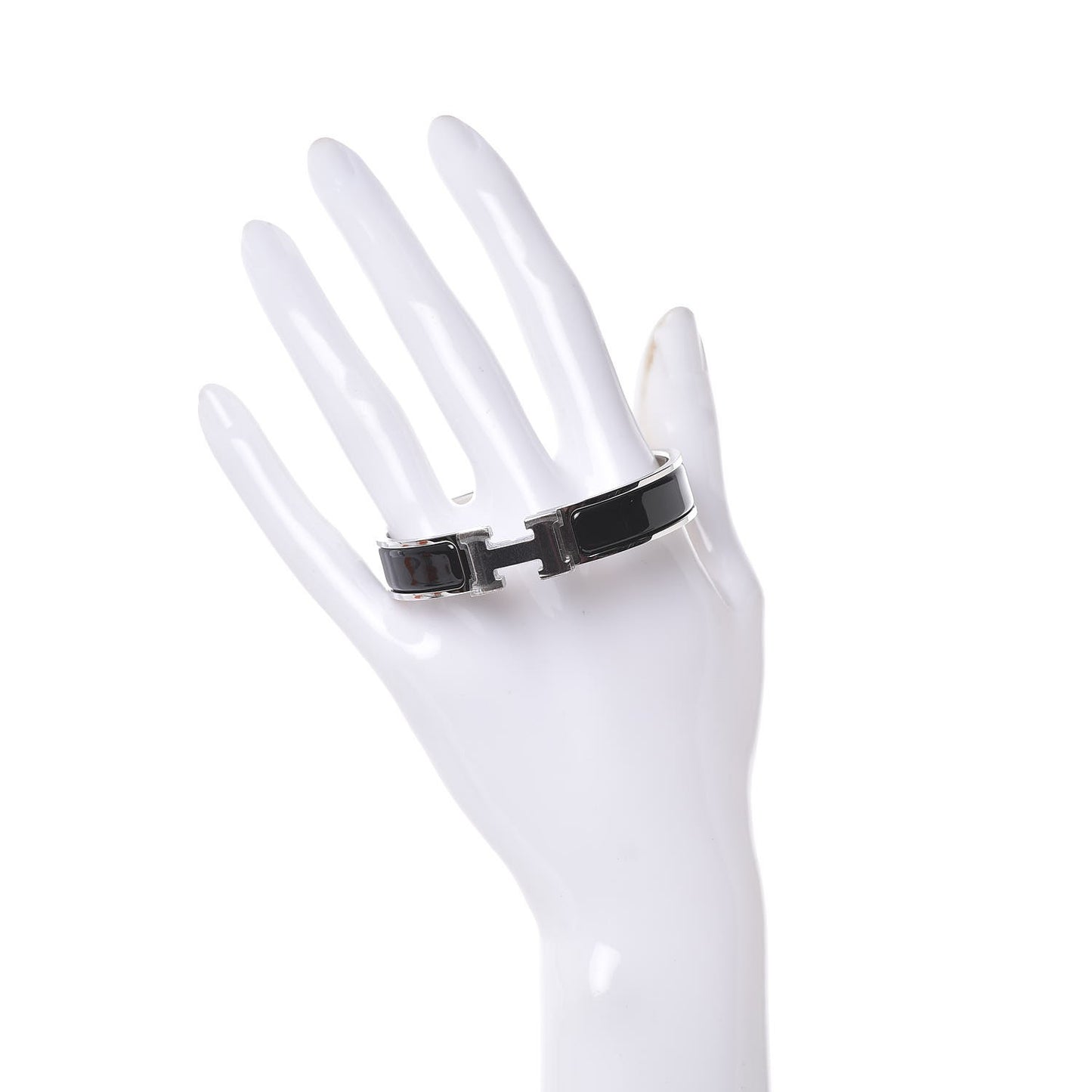 Enamel Narrow Clic Clac H Bracelet PM Black