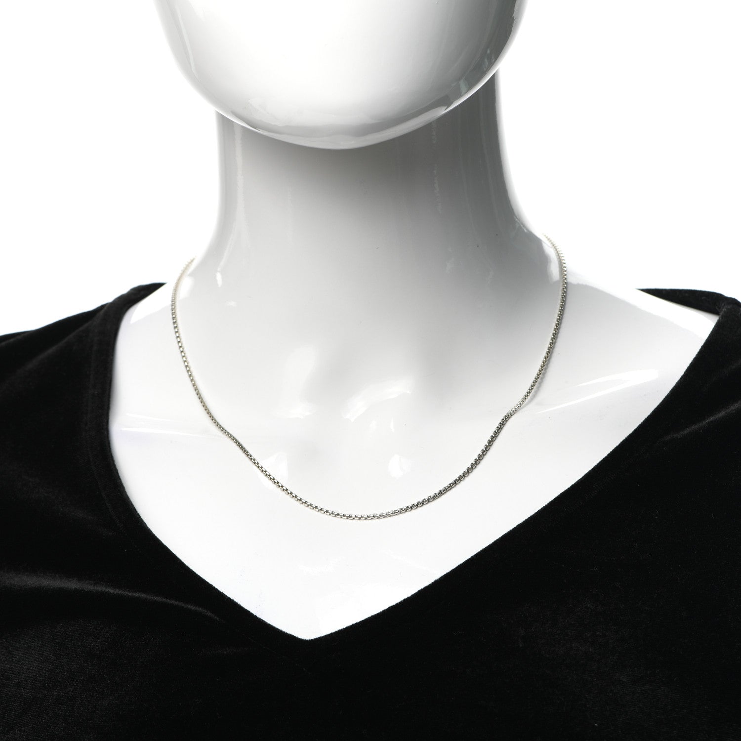 David Yurman Sterling Silver 1.7mm Baby Box Chain Necklace 18" 2 of 4
