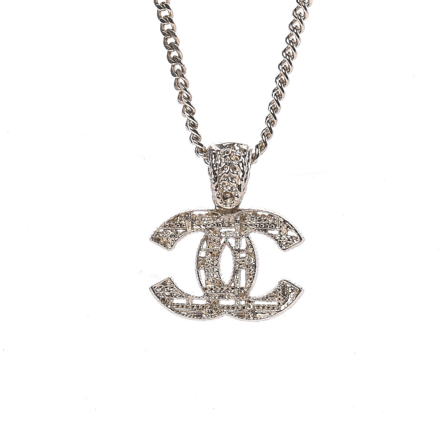 Tweed Effect CC Necklace Gold