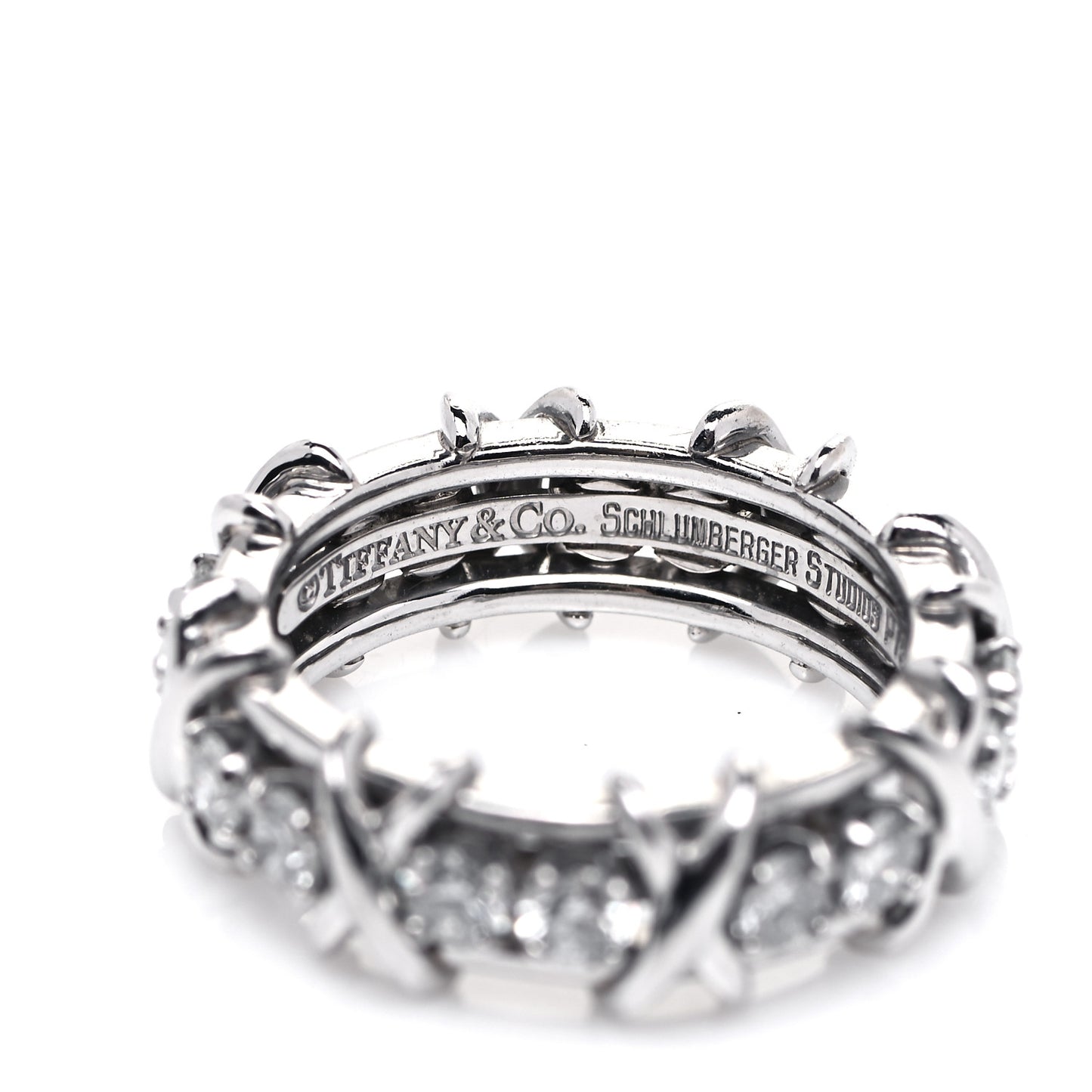 Platinum Diamond Schlumberger Sixteen Stone Ring 49 5