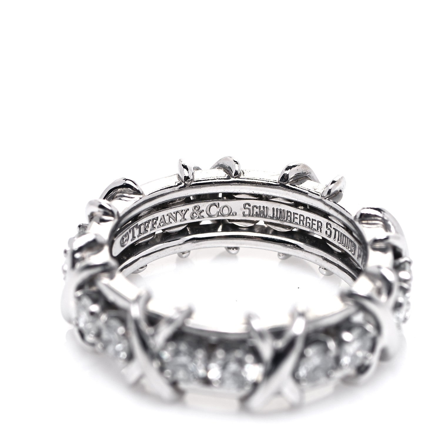 Tiffany Platinum Diamond Schlumberger Sixteen Stone Ring 49 5 4 of 5