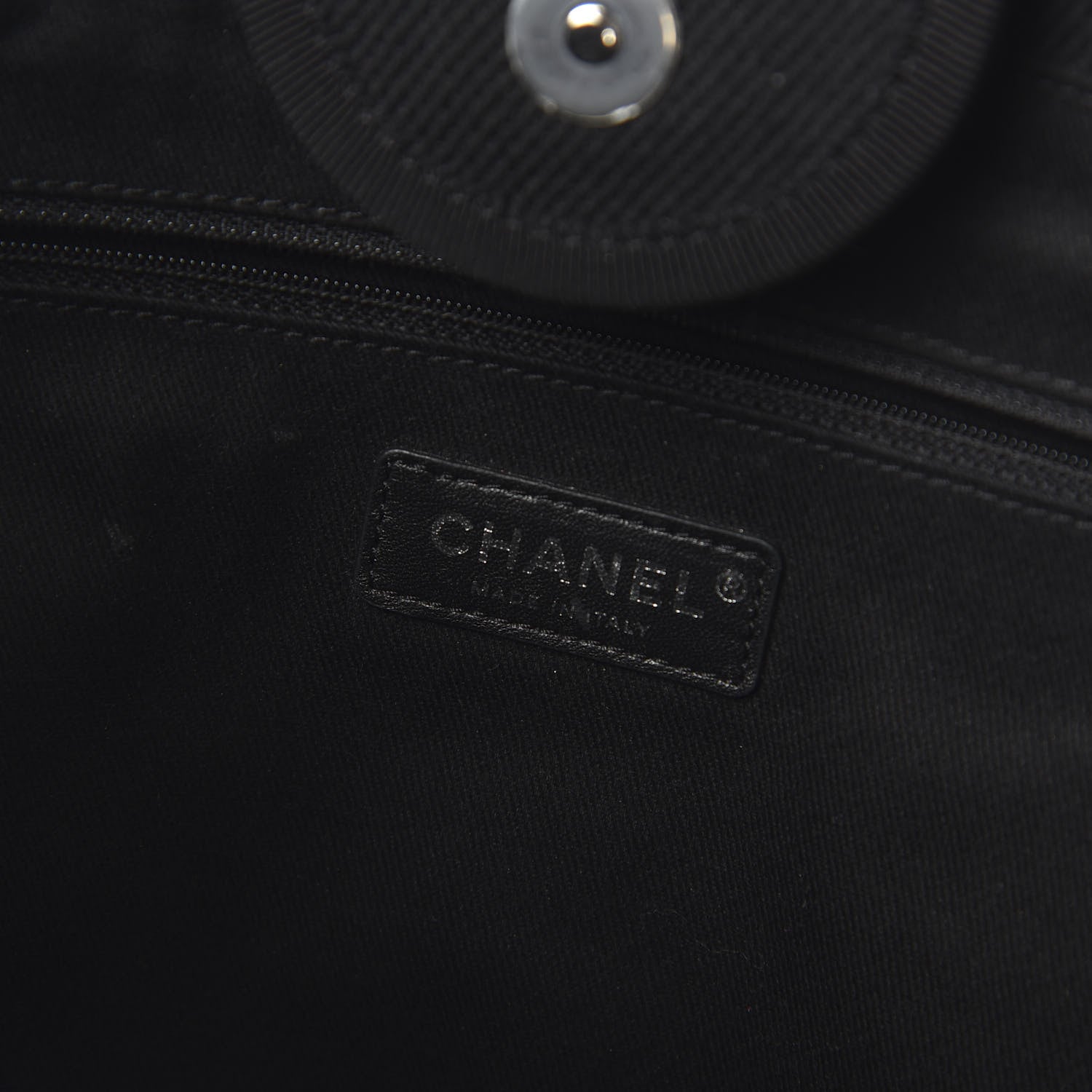 Chanel Canvas Pearl Medium Deauville Tote Black 9 of 11