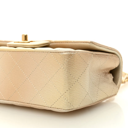 Chanel Metallic Goatskin Quilted Mini Rectangular Flap Gold 10 of 11