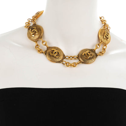 Chanel CC Medallion Short Necklace Gold 2 of 3