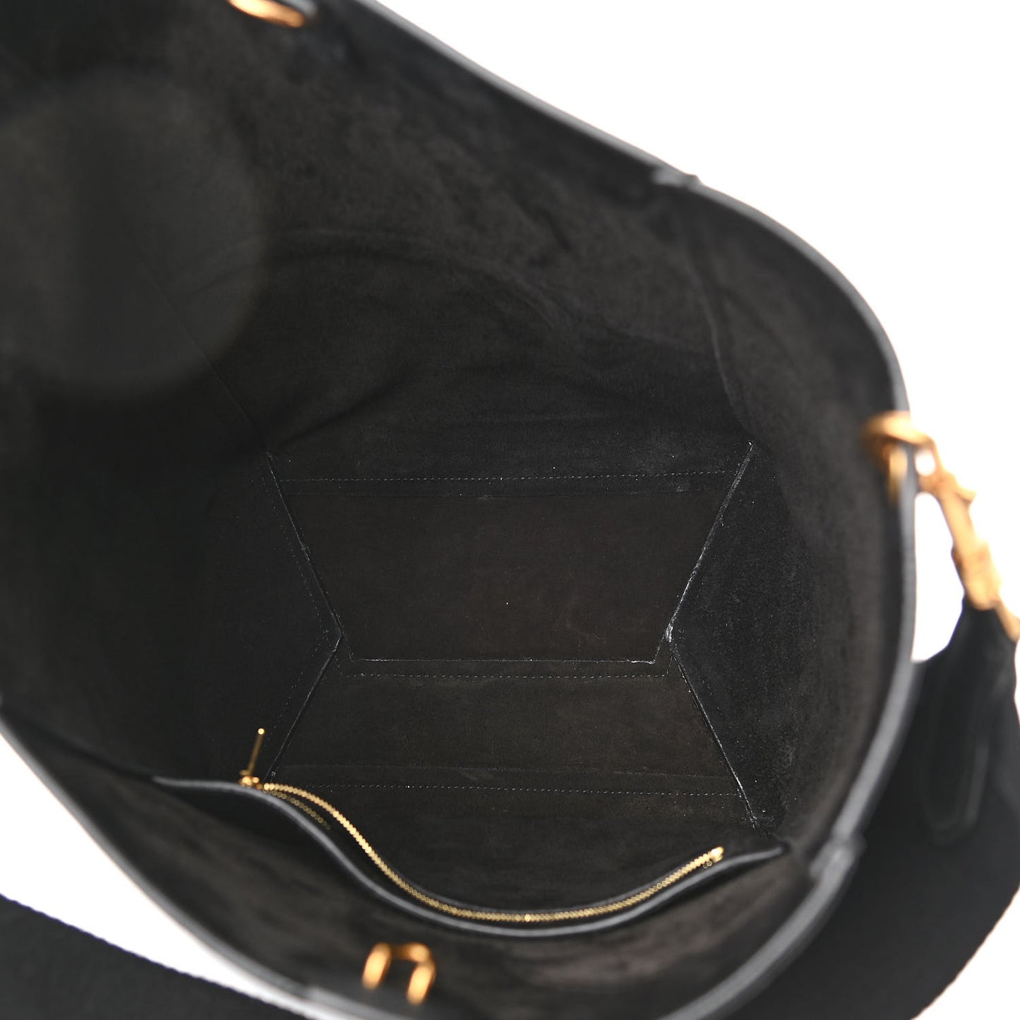 Soft Grained Calfskin Sangle Bucket Bag Black