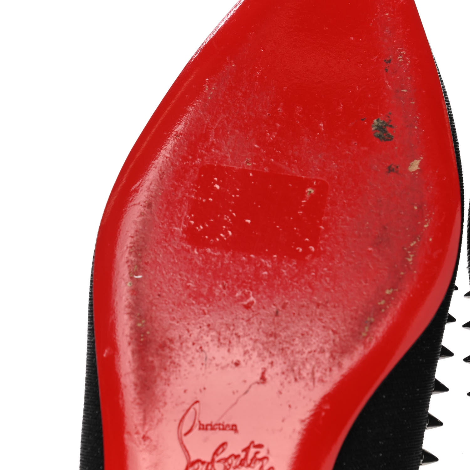 Christian Louboutin Mini Glitter Anjalina Flats 38 Black 9 of 9