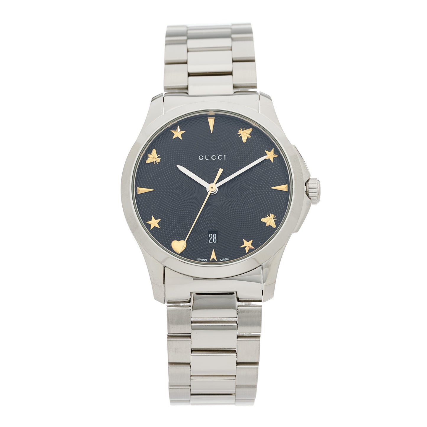 Stainless Steel 38mm G-Timeless Charm Quartz Watch Black