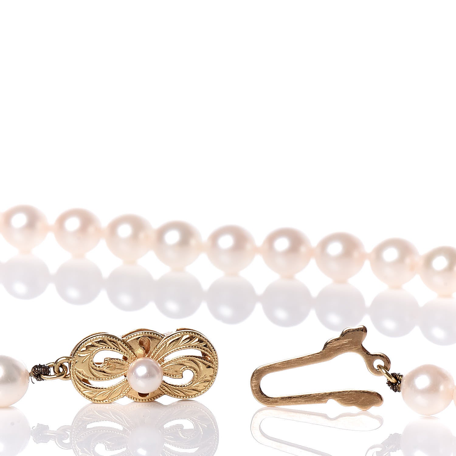Mikimoto 18K White Gold Akoya Pearl 6-6.5mm Strand Necklace 25" 6 of 7
