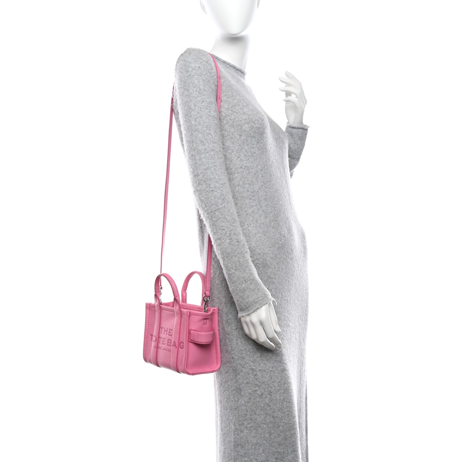 Marc Jacobs Grained Calfskin Mini The Tote Bag Candy Pink 2 of 11