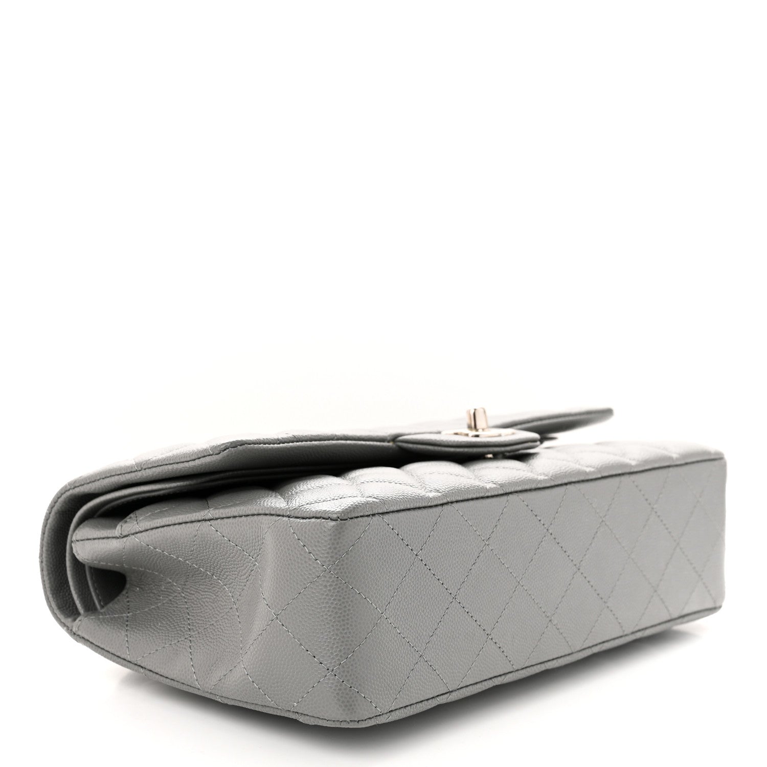 Chanel Caviar Quilted Medium Double Flap Grey 4 of 11