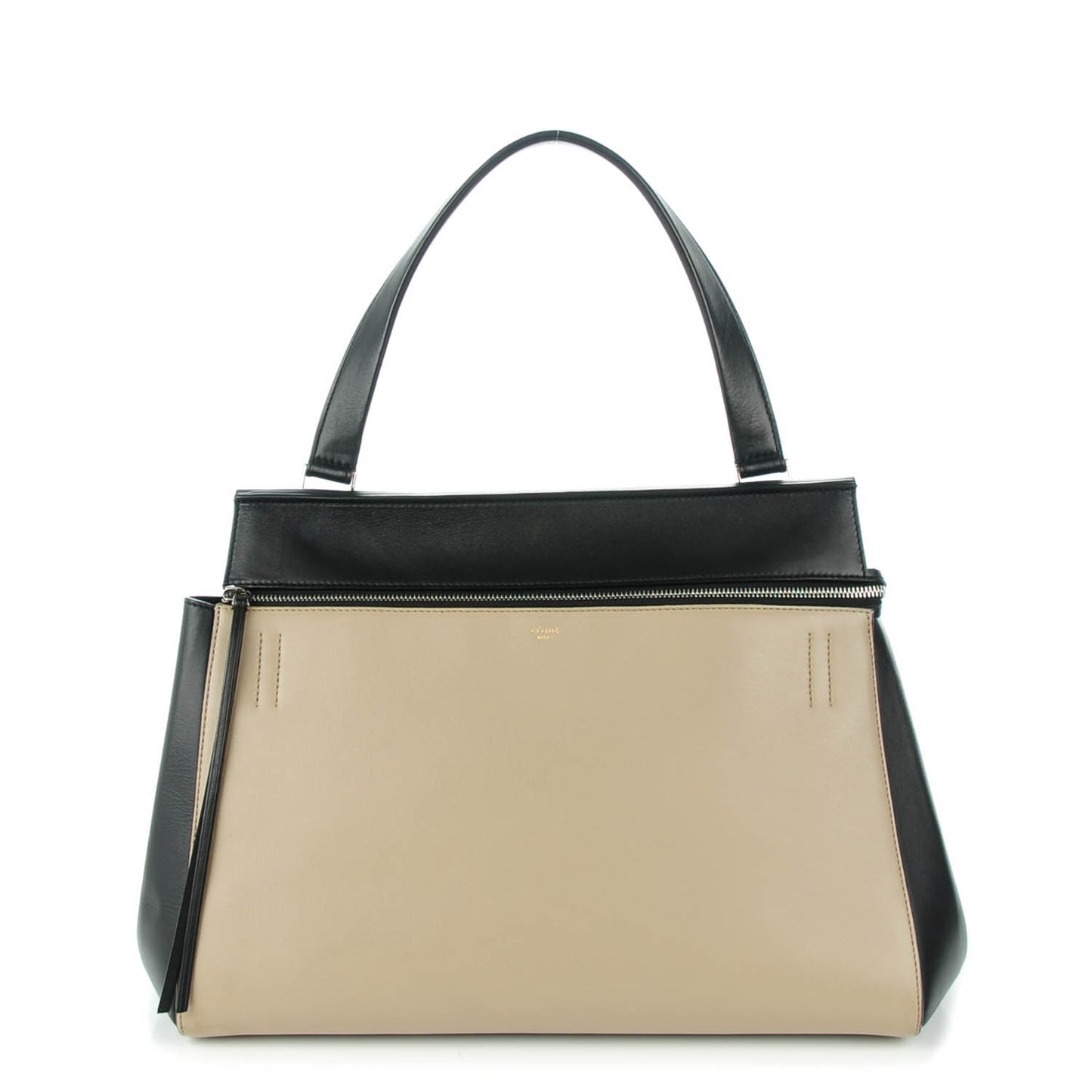 Smooth Calfskin Medium Edge Shoulder Bag Light Taupe