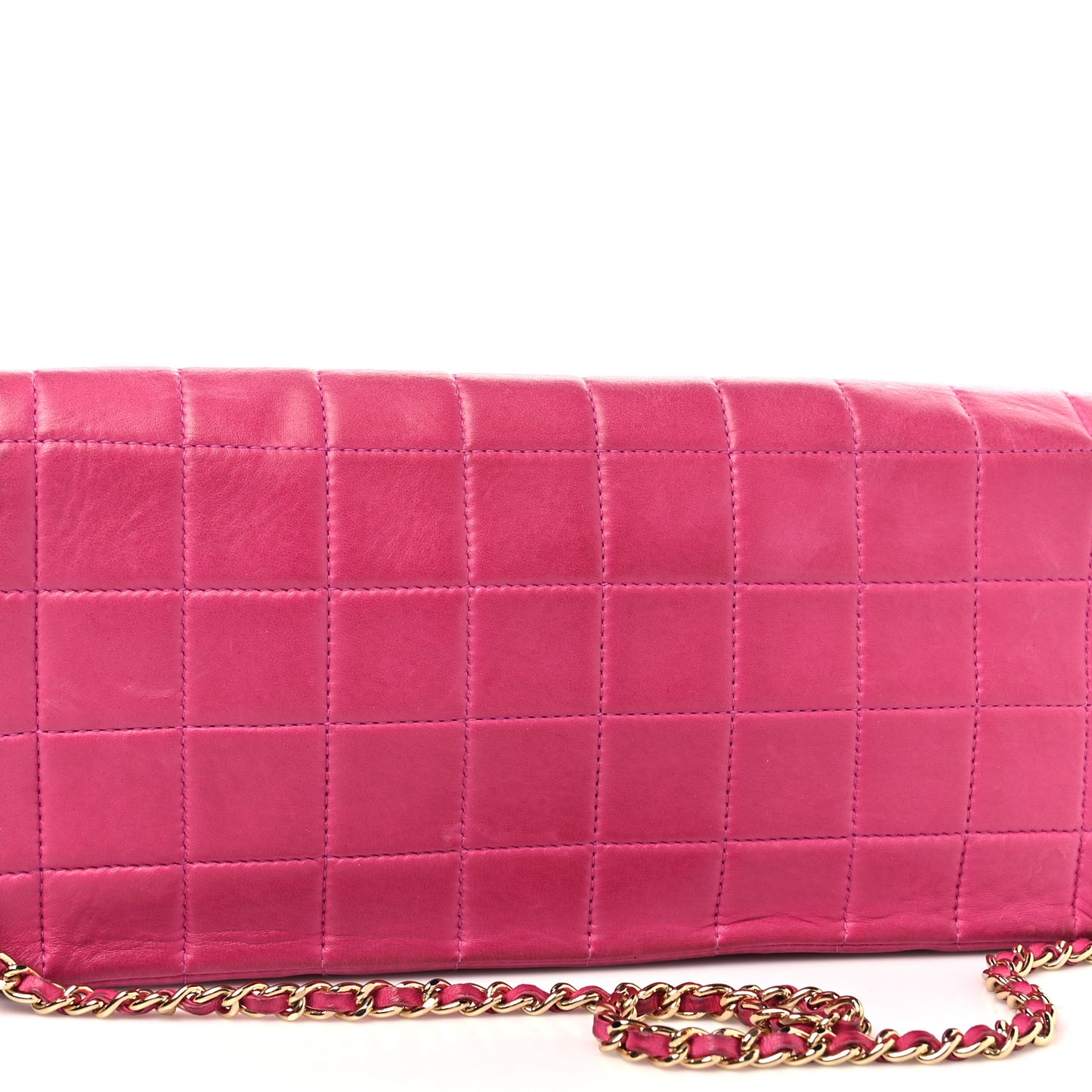 Lambskin East West Chocolate Bar Flap Pink