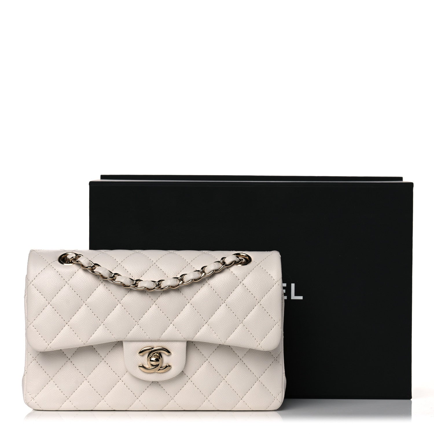 Chanel Caviar Quilted Small Double Flap White 9 of 9