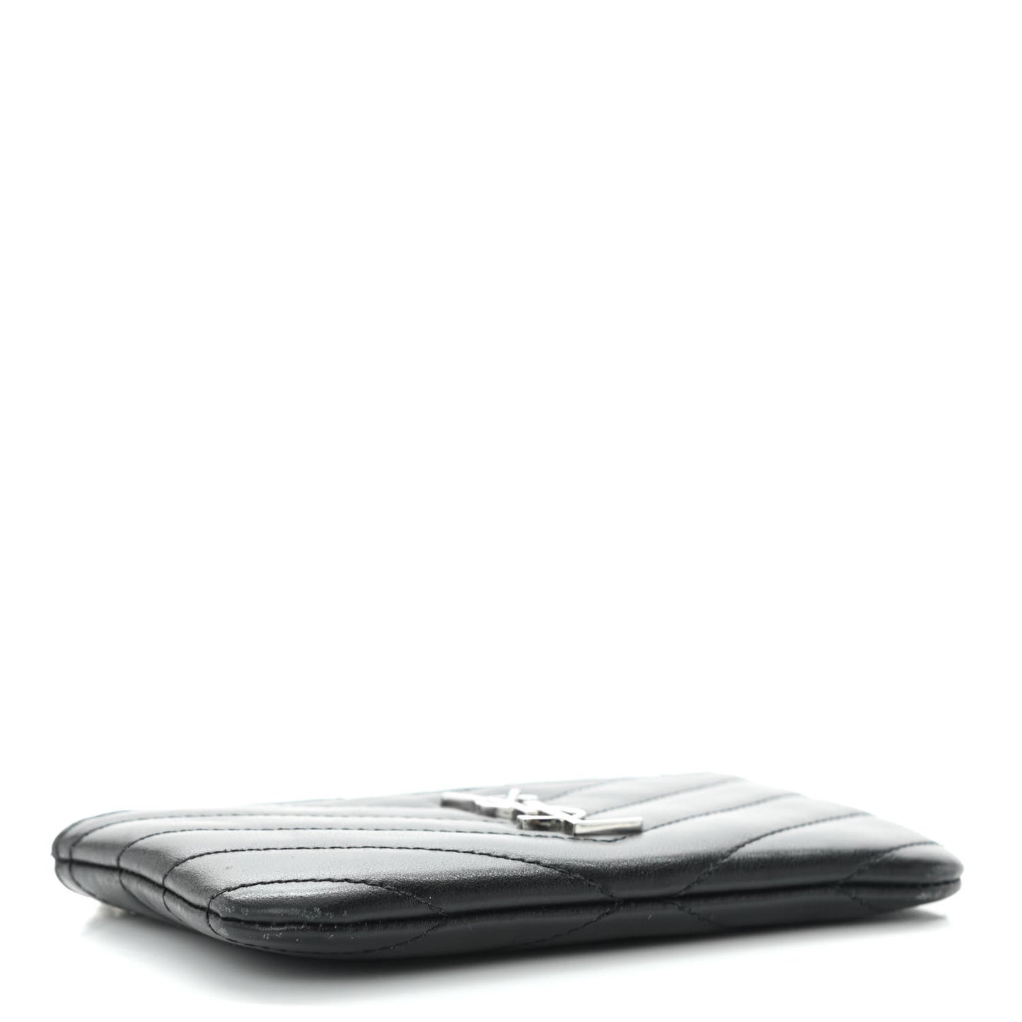 Calfskin Matelasse Monogram Key Pouch Black