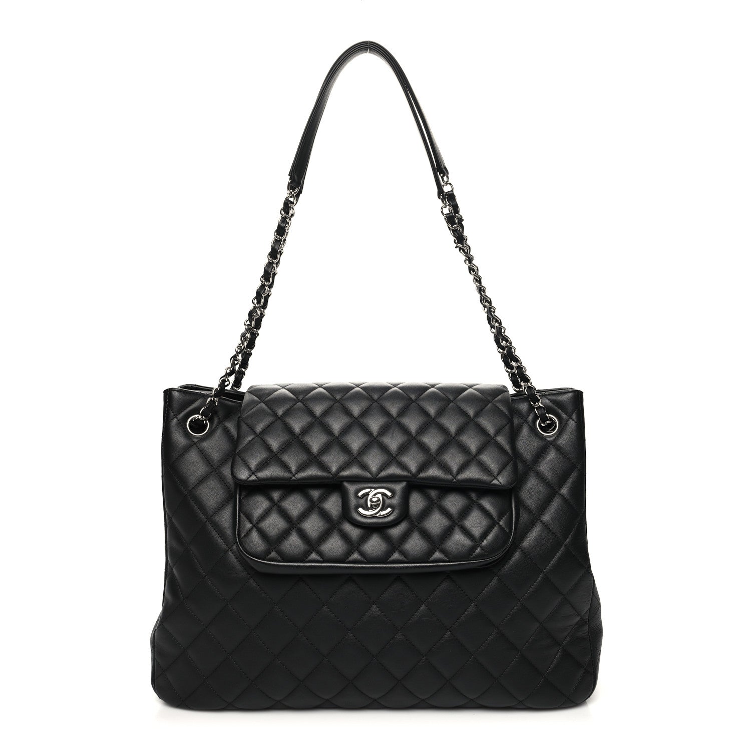 Chanel Calfskin Quilted Flap Tote Black 1 of 11